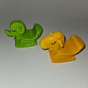 Jakks Pacific 2016 Rocking Toy Lot Green Elephant Yellow Horse Doll Toys ??
